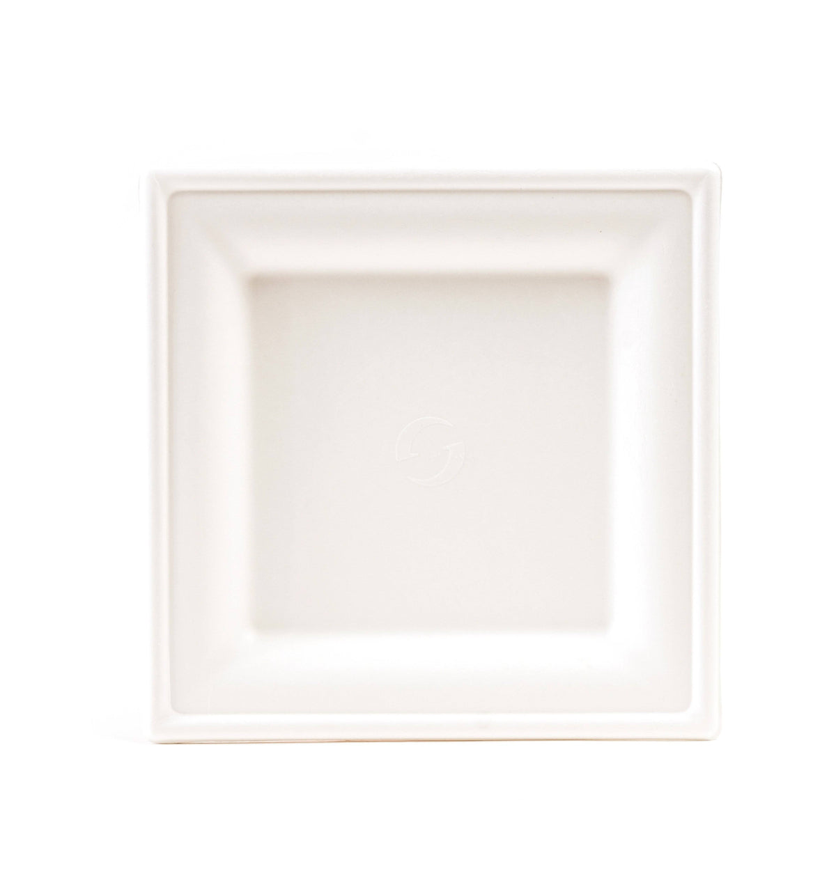 10 x 10 Square Compostable Sugarcane Plate - 300/Case Q55714