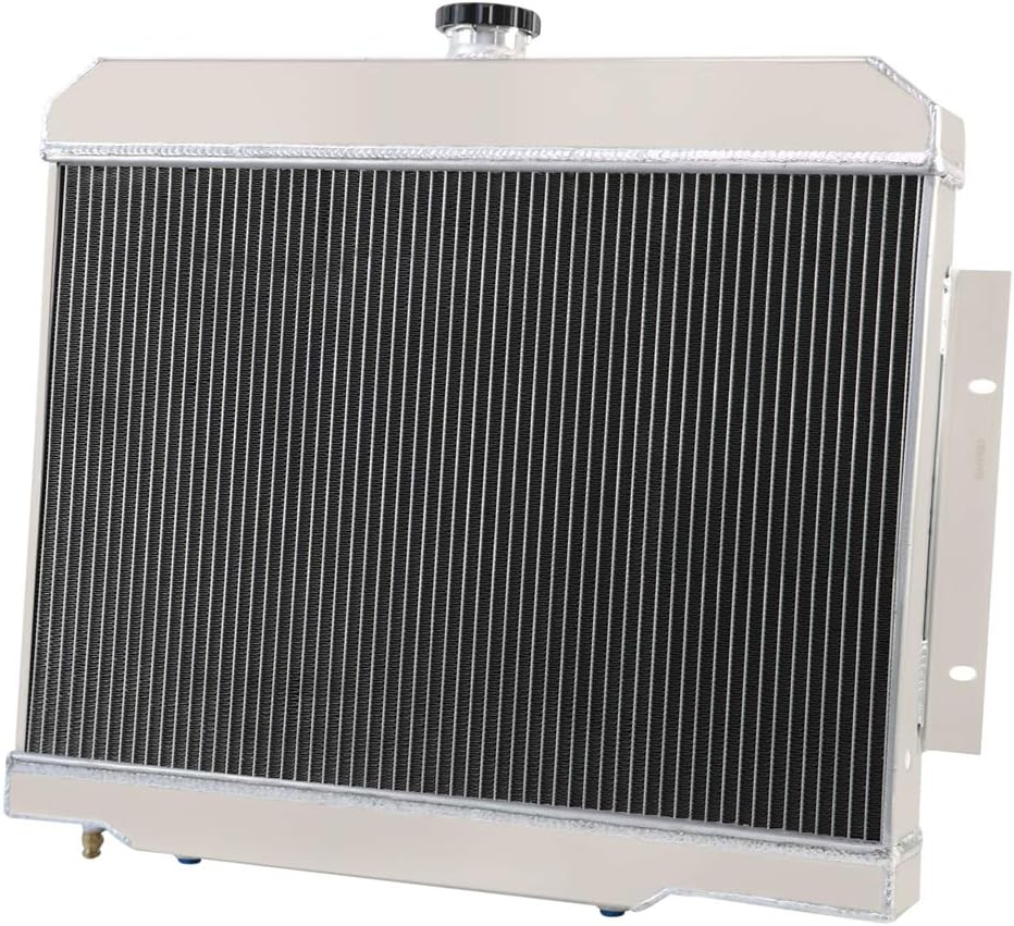 3 Row Core Aluminum Radiator with 2 x 12" Fans and Thermostat Relay Wire Kit for Jeep CJ5 CJ6 CJ7 Scrambler G3047