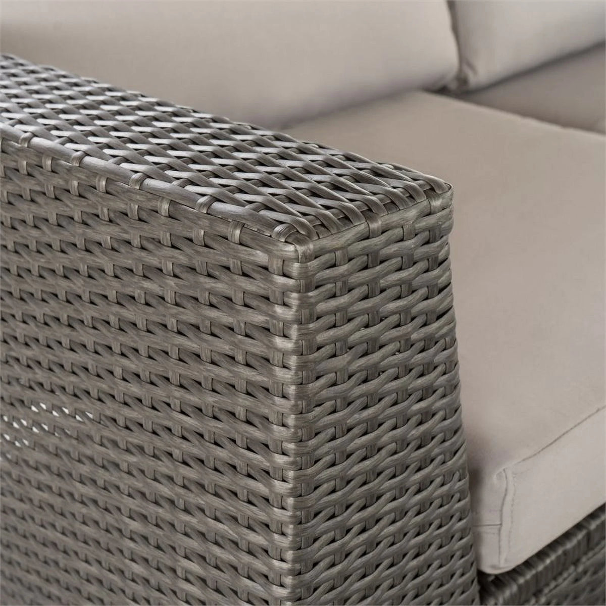 Grey Wicker Sectional with Aluminum Frame Q741762
