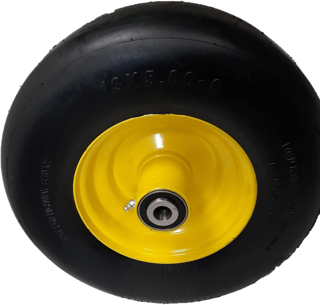 Set of 2 No Flat Free Solid Tires 13x5.00-6 Wheel Assemblies Y9976