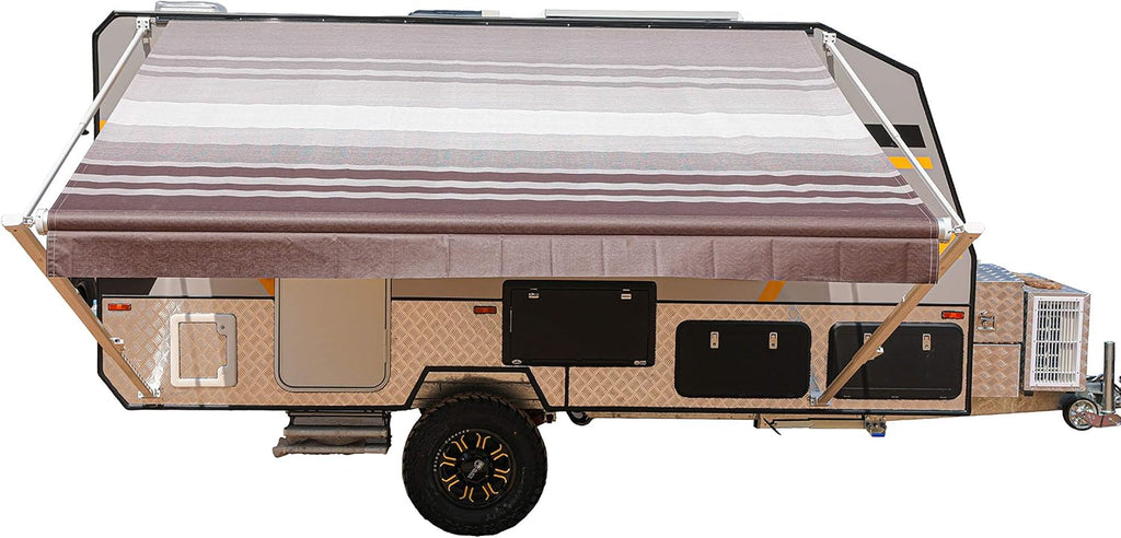 Manual 20x8 Retractable RV Trailer Awning Black Fade K847