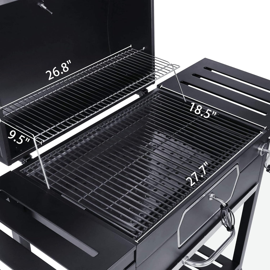 30-Inch Charcoal Grill BBQ Smoker Black T247647
