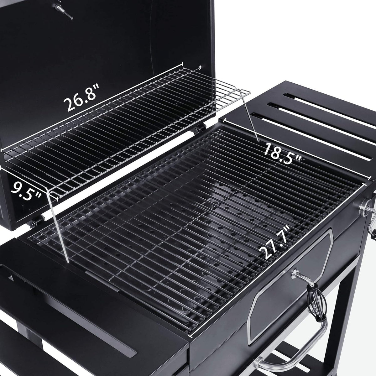 30-Inch Charcoal Grill BBQ Smoker Black T247647