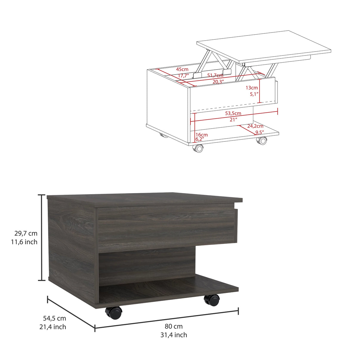 Lift Top Coffee Table T418