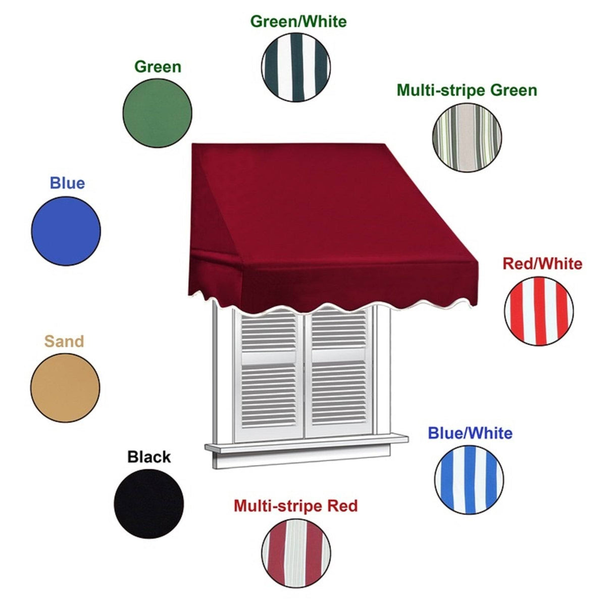 Blue 8 ft Window Door Awning Canopy O4918