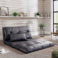 Adjustable Floor Sofa Bed with 2 Pillows, 5 Reclining Position, Black F325278