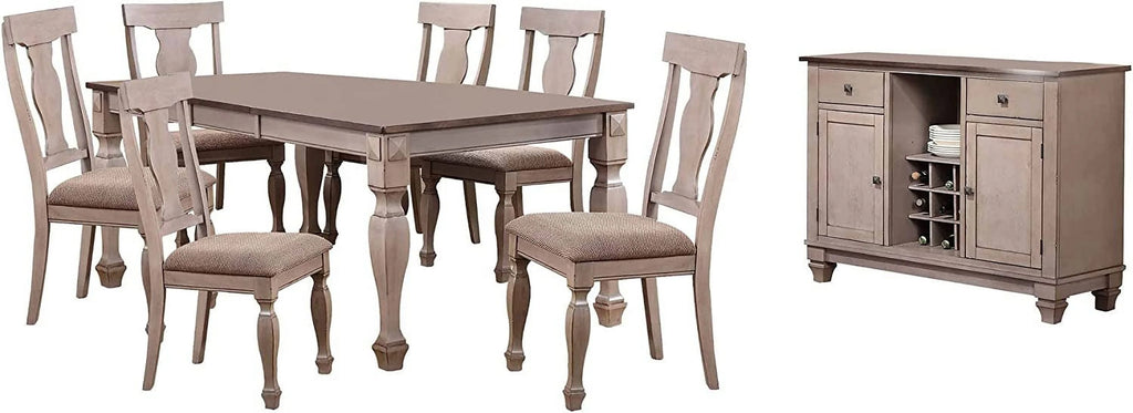 Brown 8 Piece Extendable Wood Dining Set G326