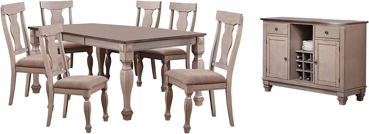 Brown 8 Piece Extendable Wood Dining Set G326