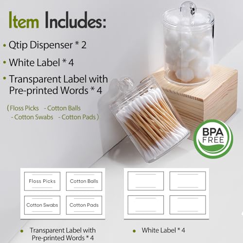 4 Pack Acrylic Qtip Holder Dispenser C4889