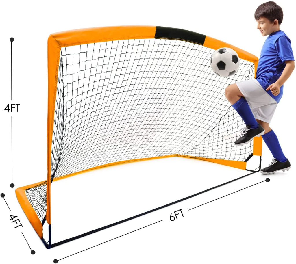 6'x4' Set of 2 Foldable Soccer Goals G9930