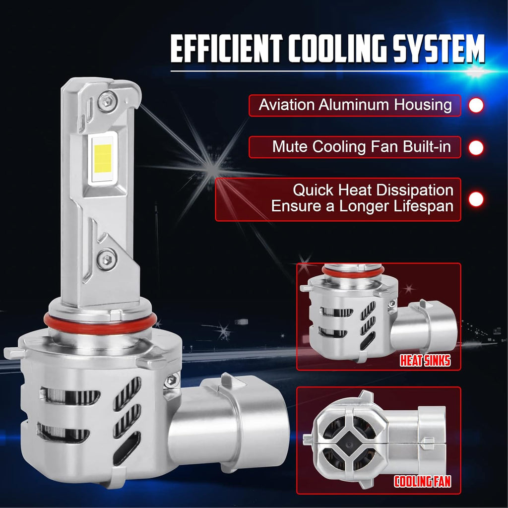 9005 LED Headlight Bulbs 6000K Xenon White, 2 Pack O874641