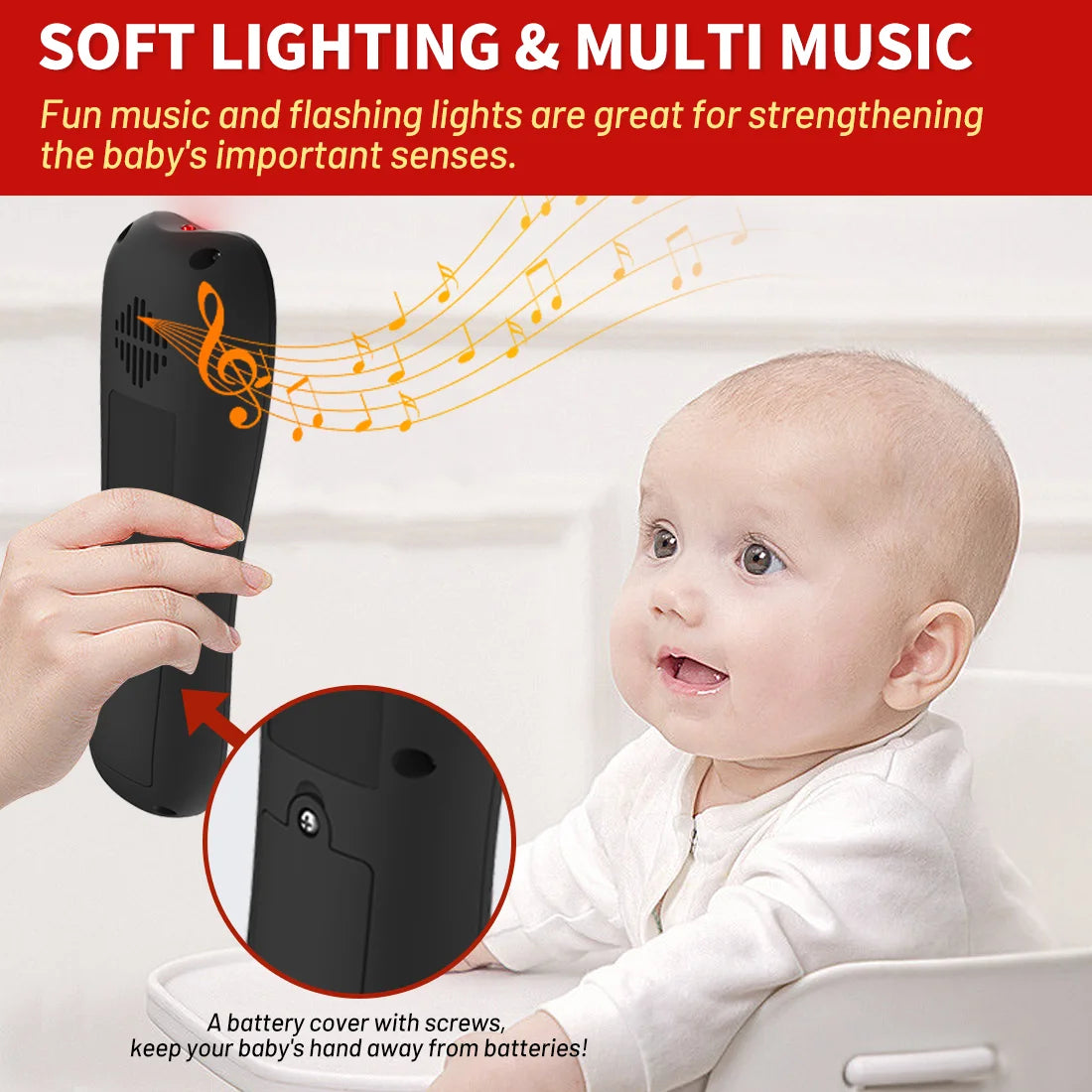 Black Musical Baby Remote Control Toy with Light Sound E698577