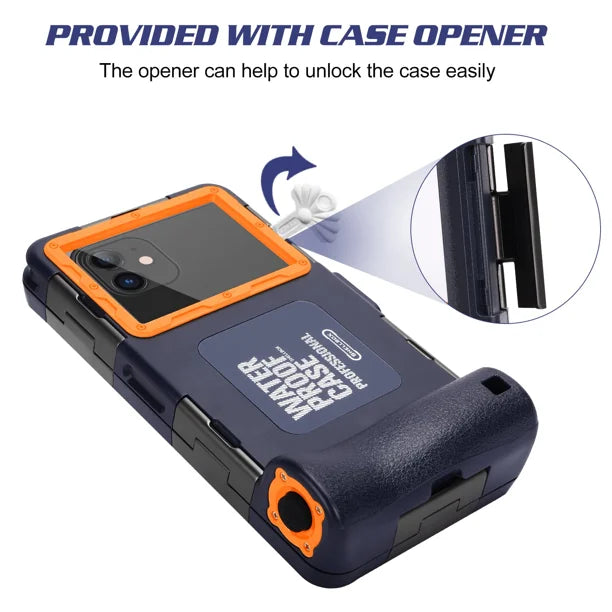 Waterproof Protective Case for Phones Up to 6.9 Inch with Lanyard J20003