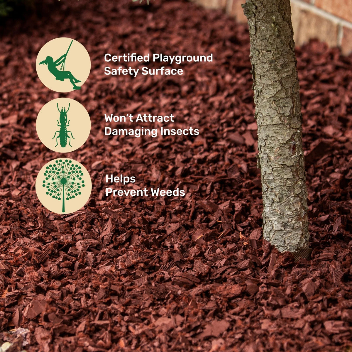 Red Rubber Mulch 75 cu ft S227