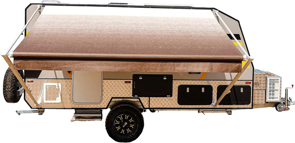 Manual 20x8 Retractable RV Trailer Awning Black Fade K847