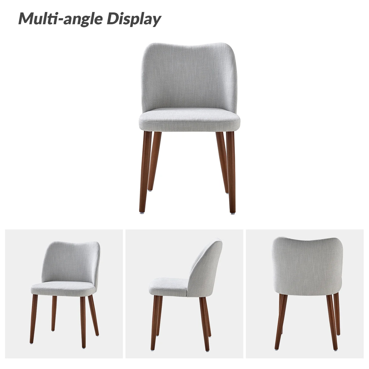 Gray Fabric Upholstered Dining Chairs Set of 2 I421289