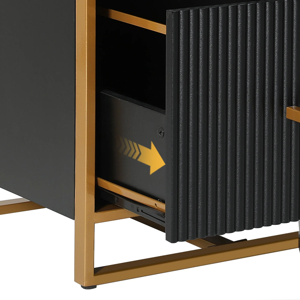 2 Drawer Wood File Cabinet with Metal Legs V16649