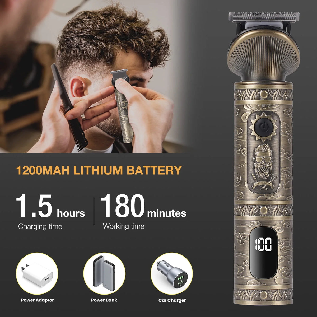 6-in-1 Cordless USB Rechargeable T-Blade Beard Trimmer Q706108