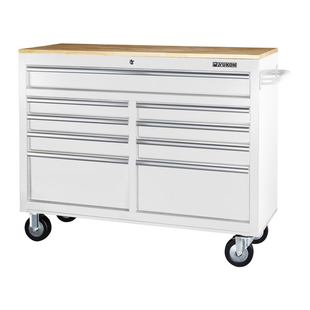 Black 9-Drawer Mobile Storage Cabinet with Solid Wood Top P115717