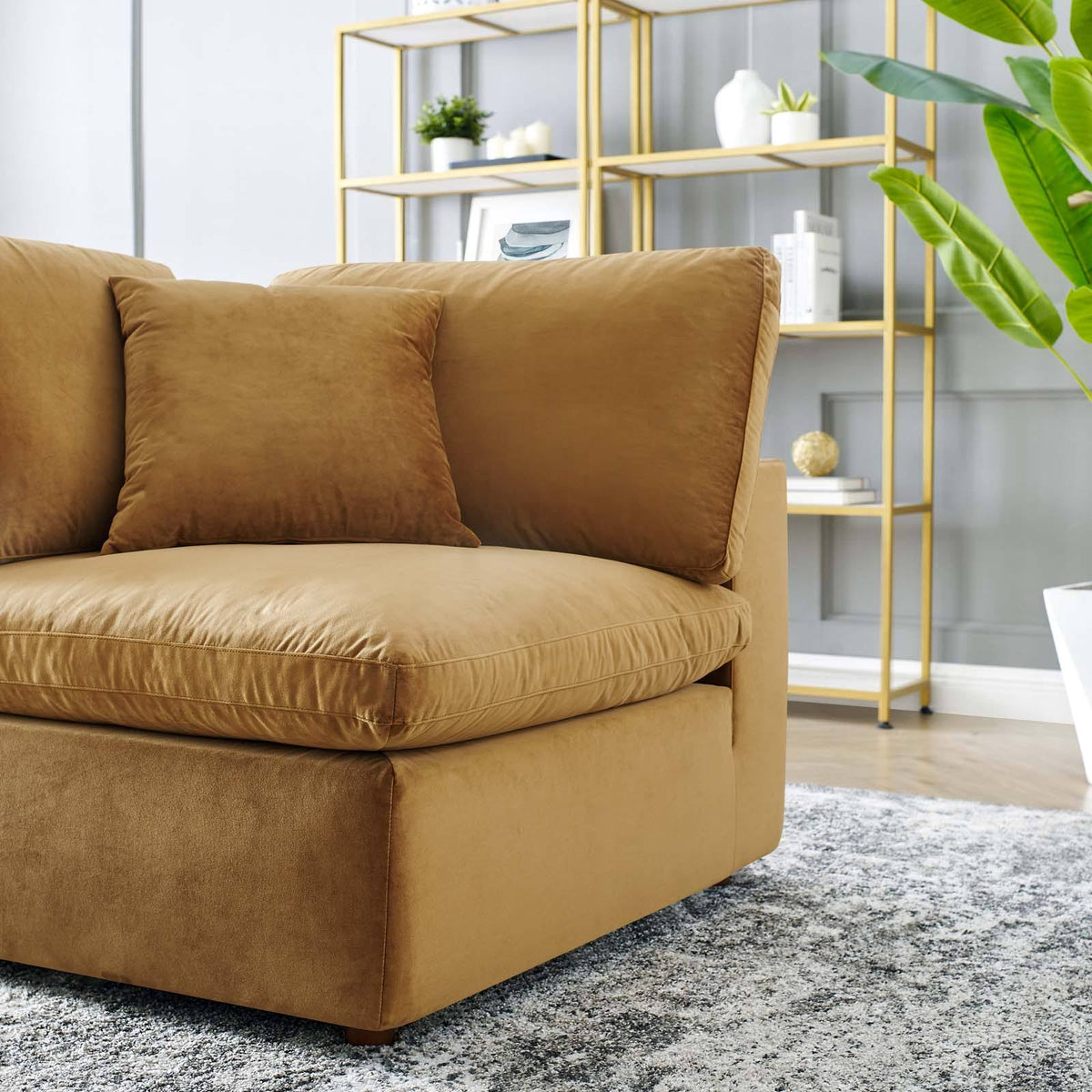 Green Performance Velvet Corner Chair T412