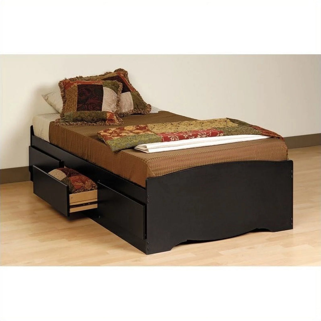 Black Twin Platform Storage Bed E7815