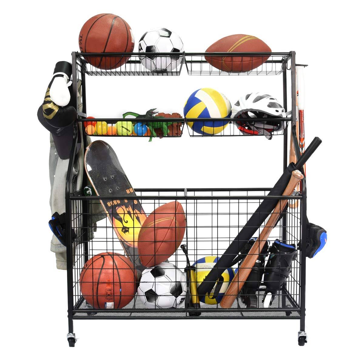 Sports Equipment Organizer Ball Storage Rack J947