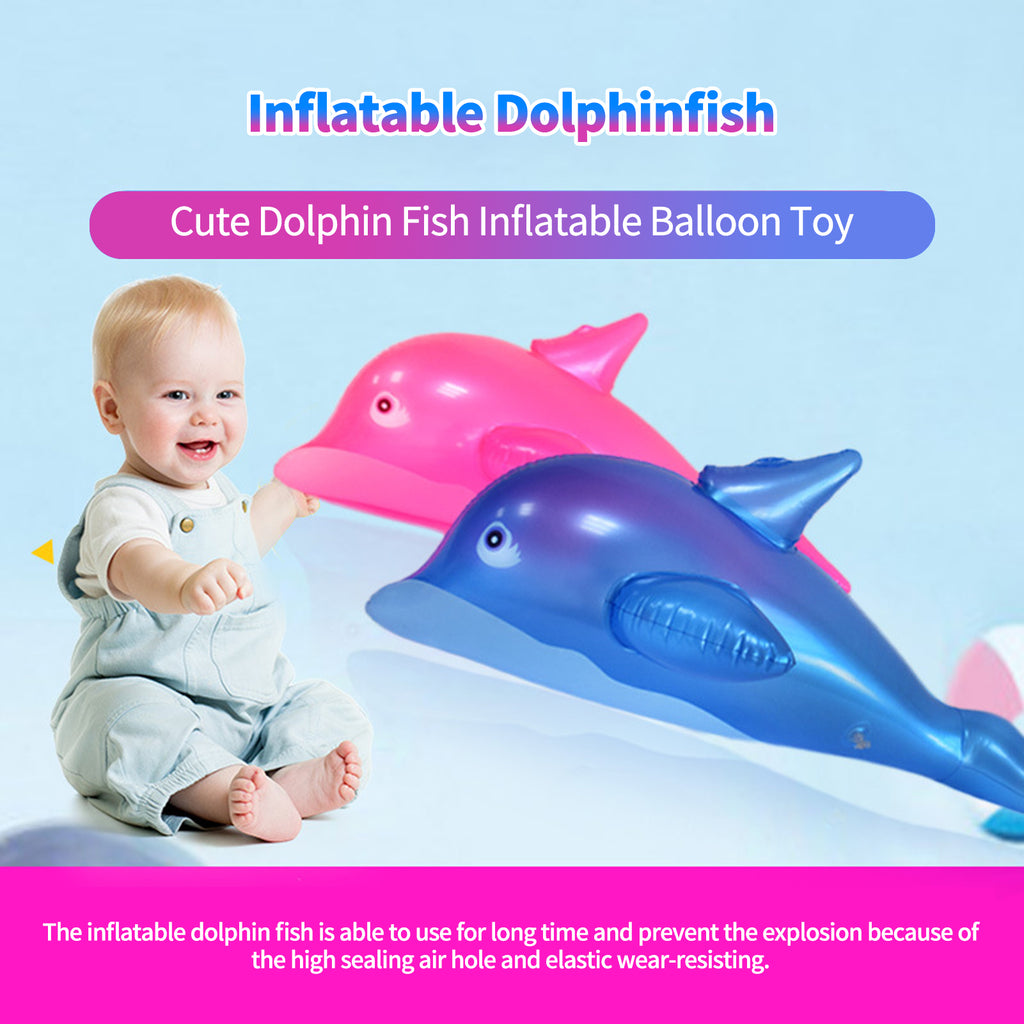 Blue PVC Inflatable Dolphin Fish Children Toy J626