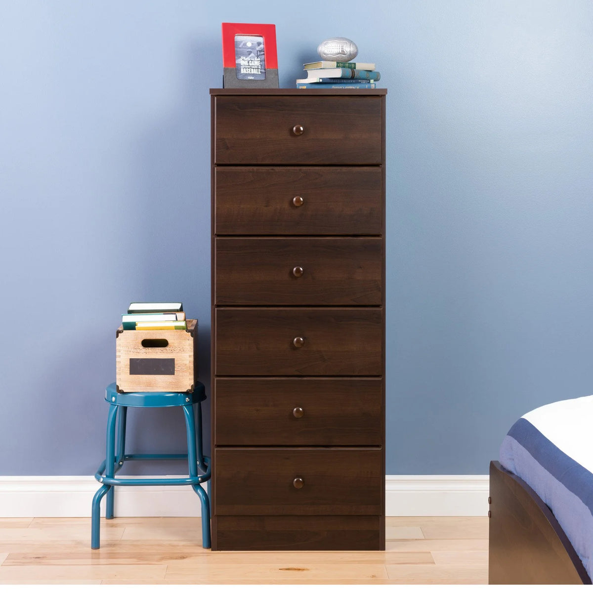 Tall Black 6-Drawer Dresser O41392