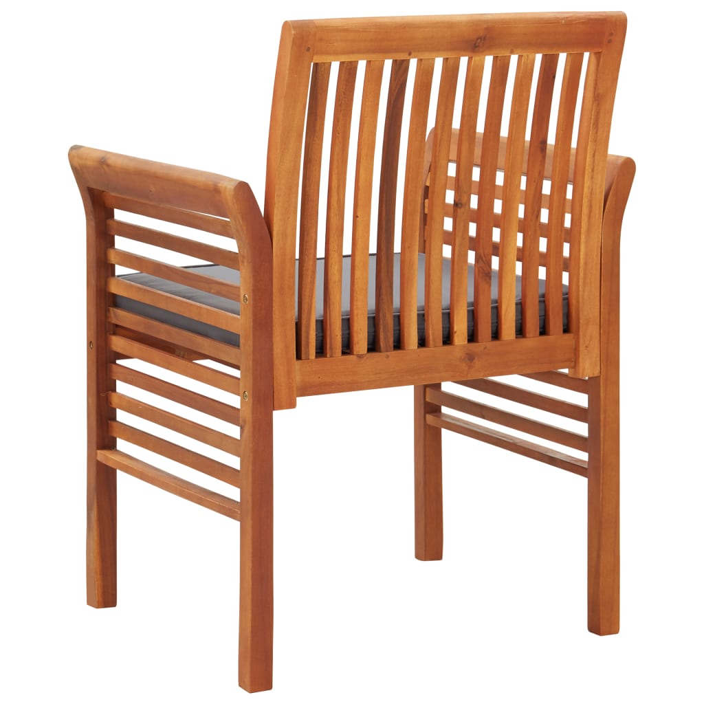 8 pcs Solid Wood Acacia Patio Dining Chairs with Cushions E144