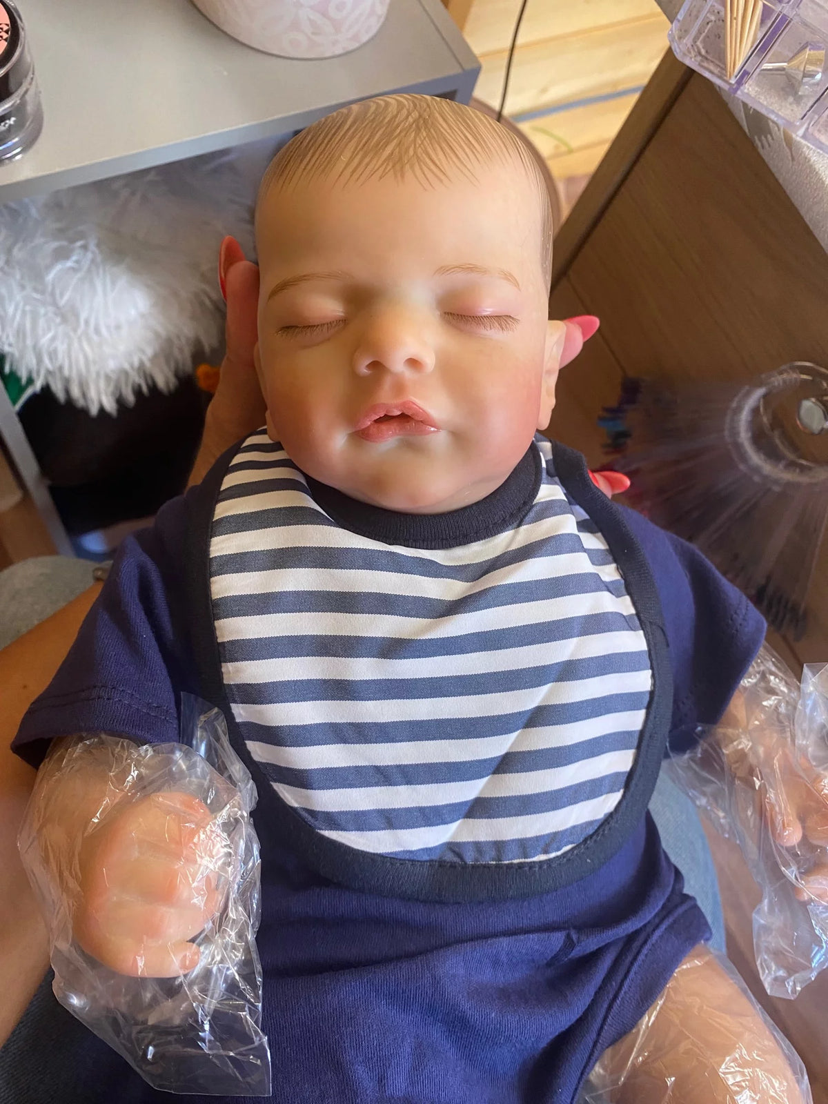 19 inch Soft Vinyl Sleeping Boy Doll with Cloth Body P2621