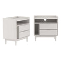 White 2 Drawer Solid Wood Night Stand 2PK R286020