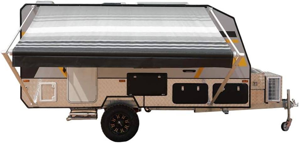 Manual 20x8 Retractable RV Trailer Awning Black Fade K847