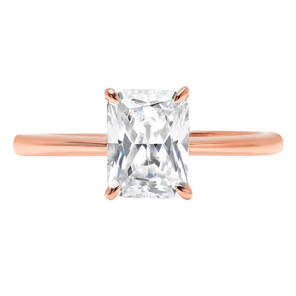 18K Rose Gold Solitaire Ring V80536