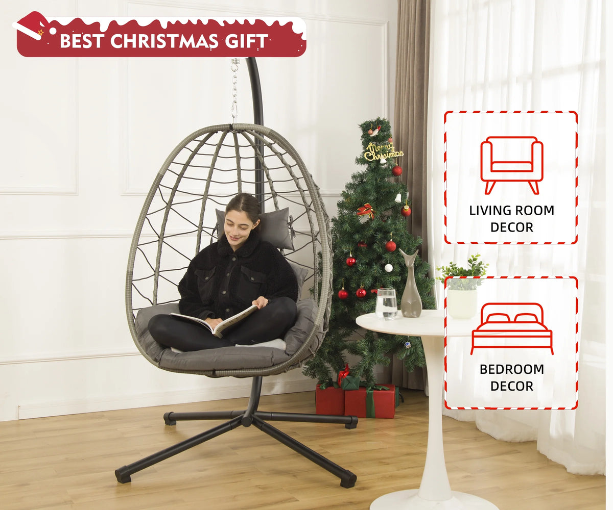 Indoor Outdoor Egg Swing Chair with Soft Cushion C786