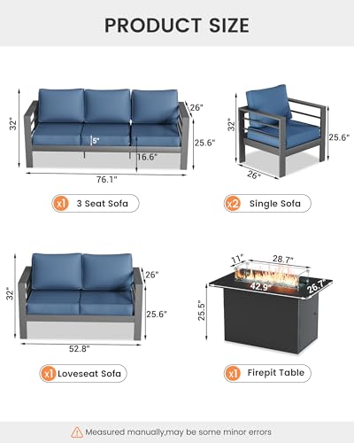 8 Piece Aluminum Patio Furniture Set with Olefin Cushion H292728
