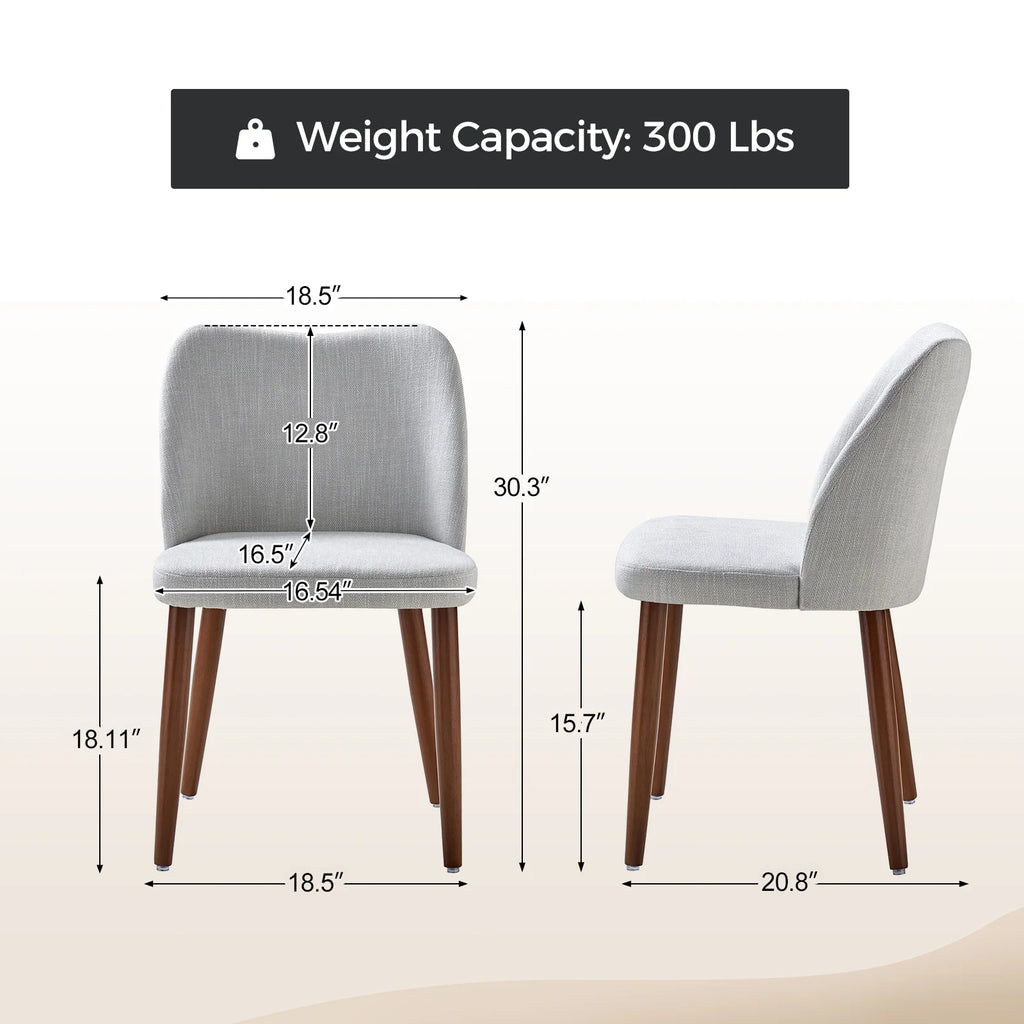 Gray Fabric Upholstered Dining Chairs Set of 2 I421289