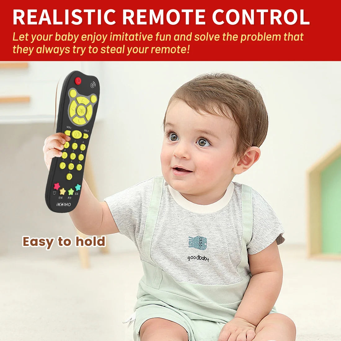 Black Musical Baby Remote Control Toy with Light Sound E698577