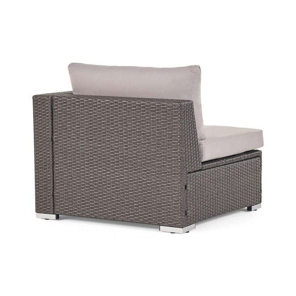 Grey Wicker Sectional with Aluminum Frame Q741762