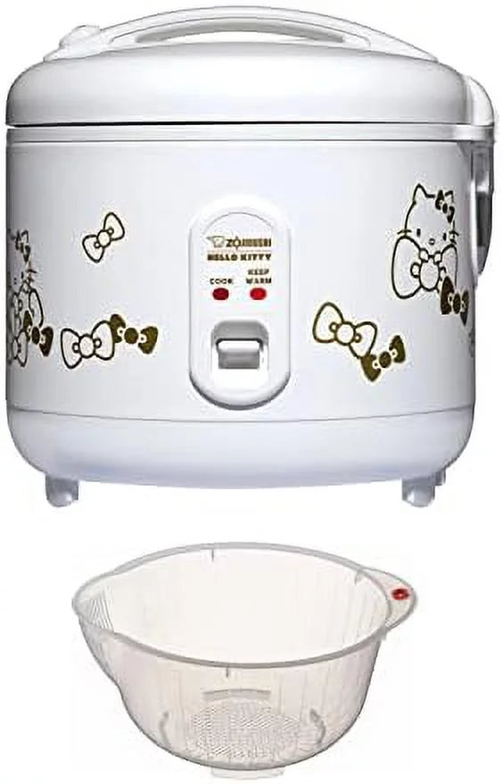 White Automatic Rice Cooker and Warmer with Rice Washing Bowl V358