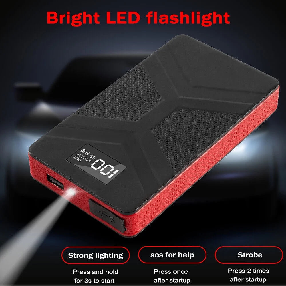 20000mAh Portable Car Jump Starter with LED Light Black Z49695