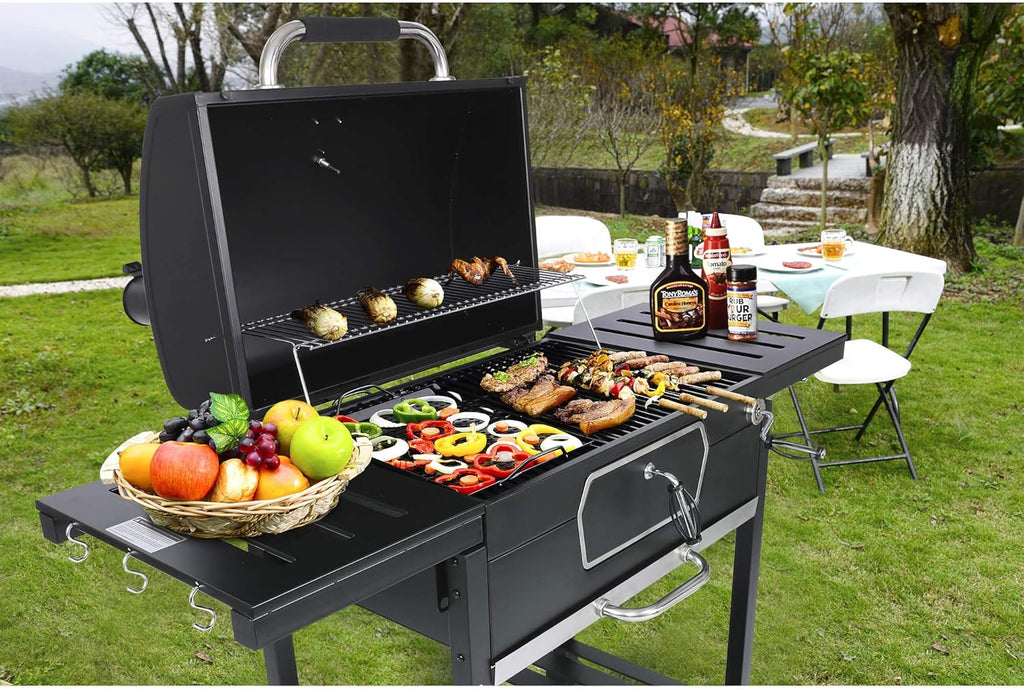 30-Inch Charcoal Grill BBQ Smoker Black T247647