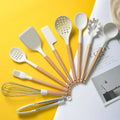 10 PCS Silicone Utensil Set Wooden Handle F9723