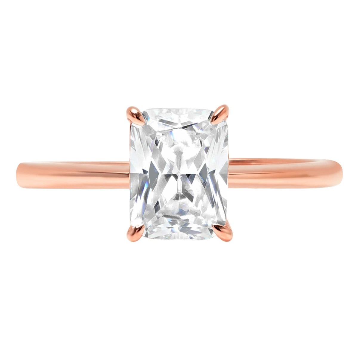 18K Rose Gold Solitaire Ring V80536