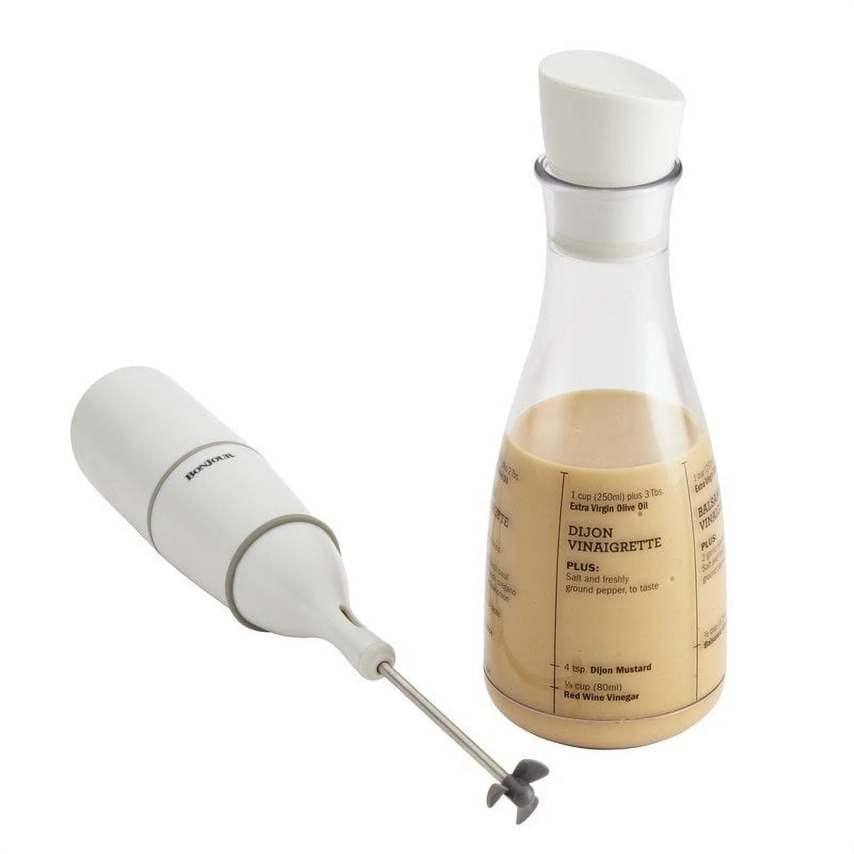 Plastic Salad Dressing Carafe and Handheld Mixer, 12 oz T97647