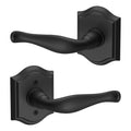 Satin Black Decorative Lever and Traditional Arch Rose V43879