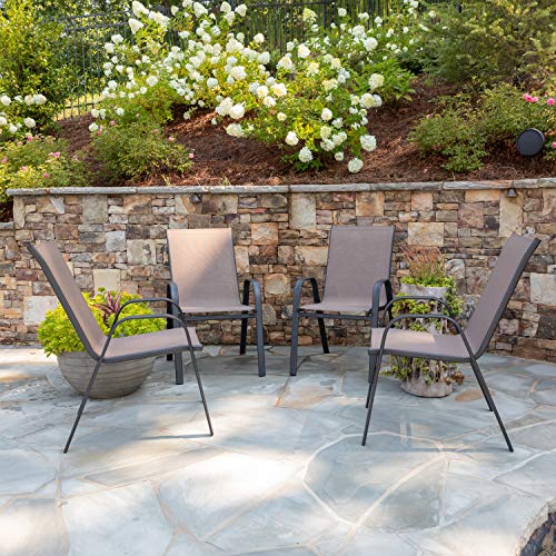 4 Pack Brown Outdoor Stack Chair K614