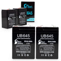 4x Pack 6V 4.5Ah Sealed Lead Acid Battery with F1 to F2 Terminal Adapters W861