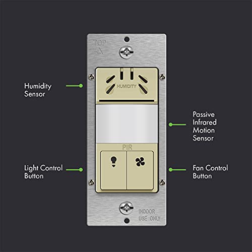 White Dual Tech Humidity Sensor Switch W6031