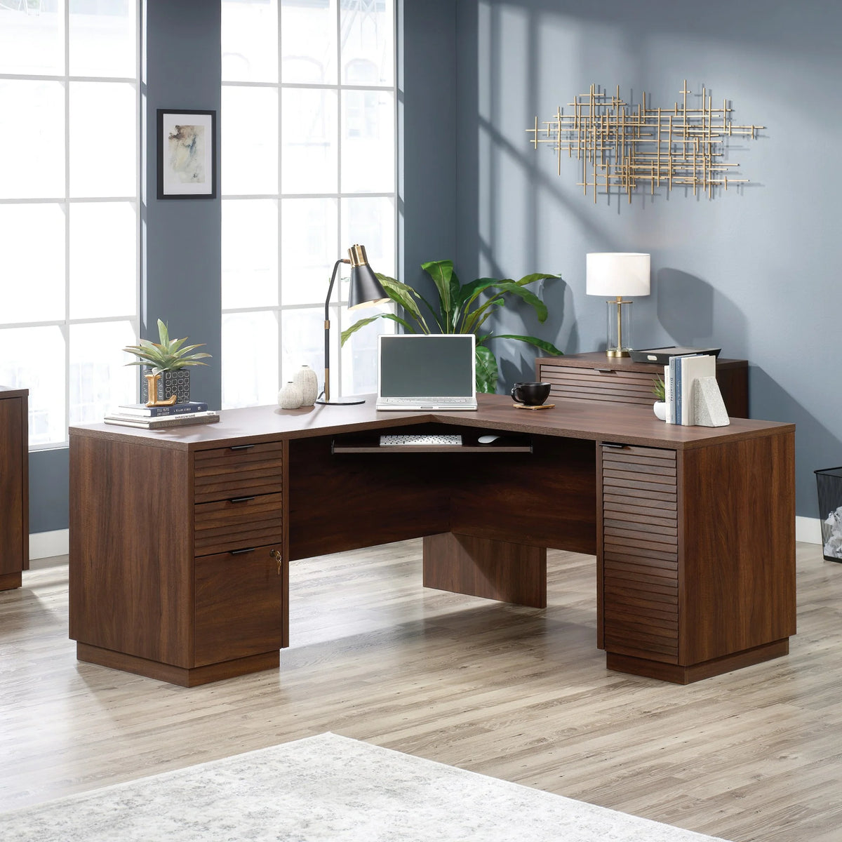 L-Shaped Engineered Wood Desk E511184