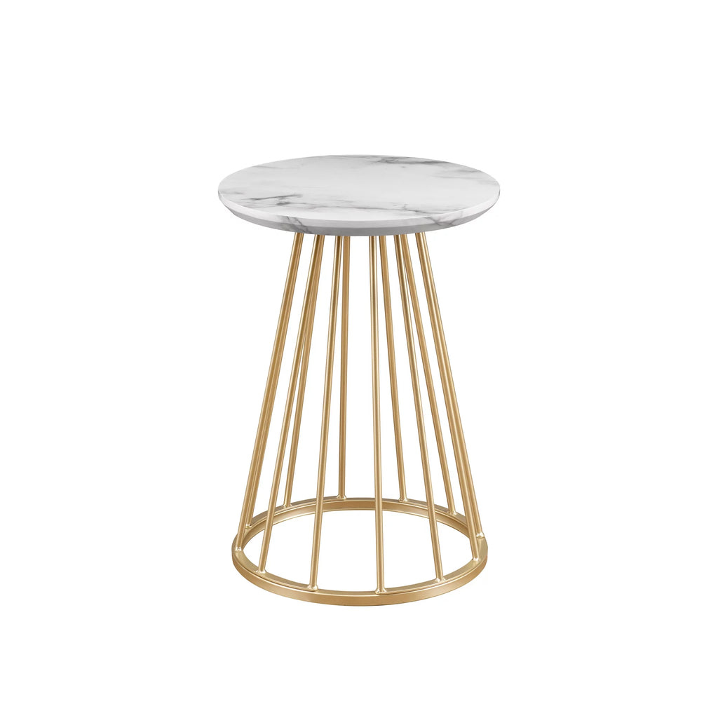 Modern 16" Accent Table with Metal Cage Base S29842